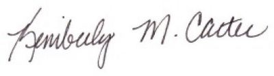 Dr. Kimberly Carter signature
